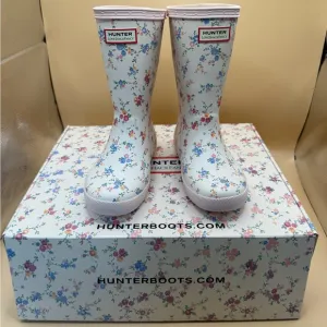 Hunter x LoveShackFancy Kids First Classic Rain Boot Sunrise Patchwork Size 11