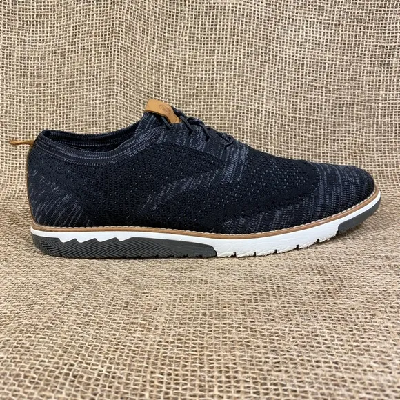 Hush Puppies Mens Expert Wingtip Knit Oxford Black Gray Size 9