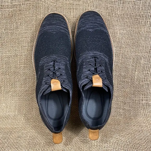 Hush Puppies Mens Expert Wingtip Knit Oxford Black Gray Size 9