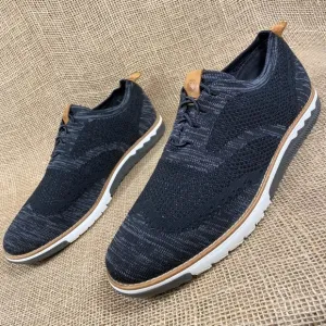Hush Puppies Mens Expert Wingtip Knit Oxford Black Gray Size 9