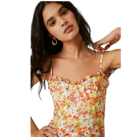 HUTCH Floral Spaghetti Strap Dress Large