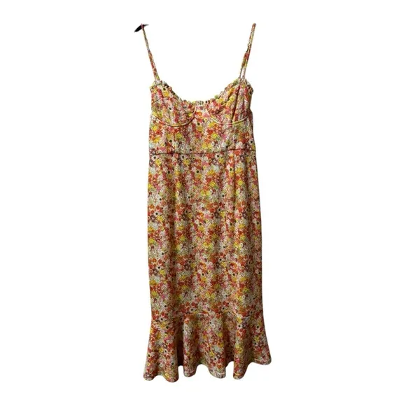 HUTCH Floral Spaghetti Strap Dress Large