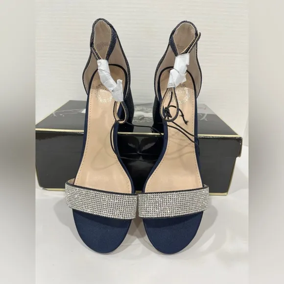 I. Miller Shoes Womens Emely Buckle Open Toe Block Heel Pumps. Size 6M. Navy