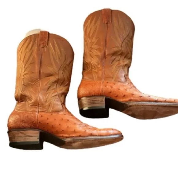 Imlee Men's Ostrich Leather Cowboy Boots