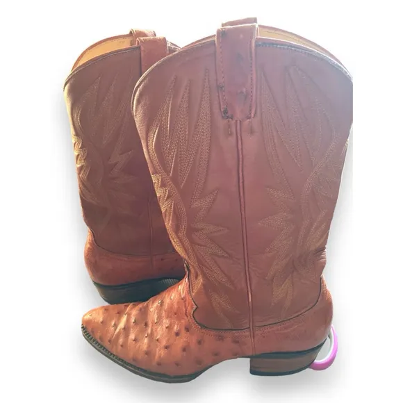 Imlee Men's Ostrich Leather Cowboy Boots