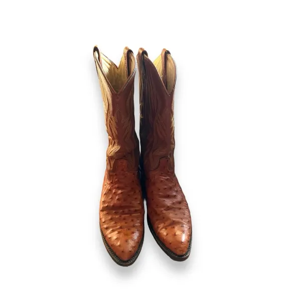 Imlee Men's Ostrich Leather Cowboy Boots