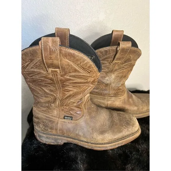 Irish Setter Marshall Men's Size 9  US Brown Leather Pull-on Work Boots 83923