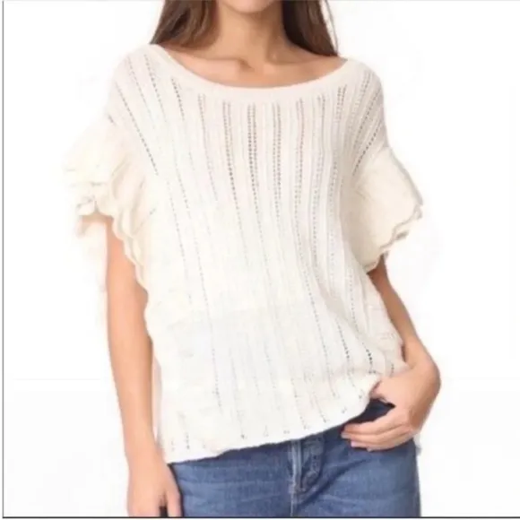 IRO Dafgan Ruffle Sleeve Knit Sweater Wool Alpaca