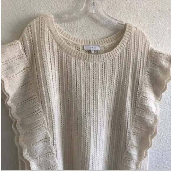 IRO Dafgan Ruffle Sleeve Knit Sweater Wool Alpaca