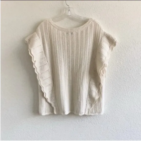 IRO Dafgan Ruffle Sleeve Knit Sweater Wool Alpaca