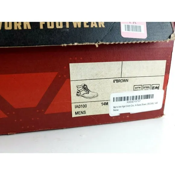 Iron Age Boots: Men's IA0100 Steel Toe EH Work 14