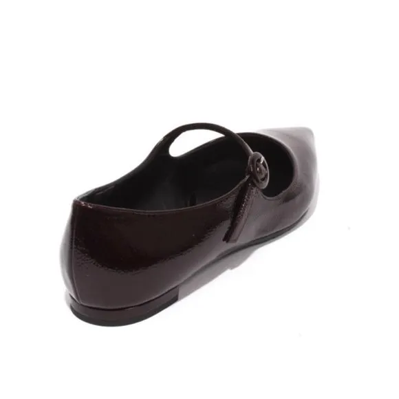ITALIAN Burgundy Patent Leather Pointy Flat Shoes