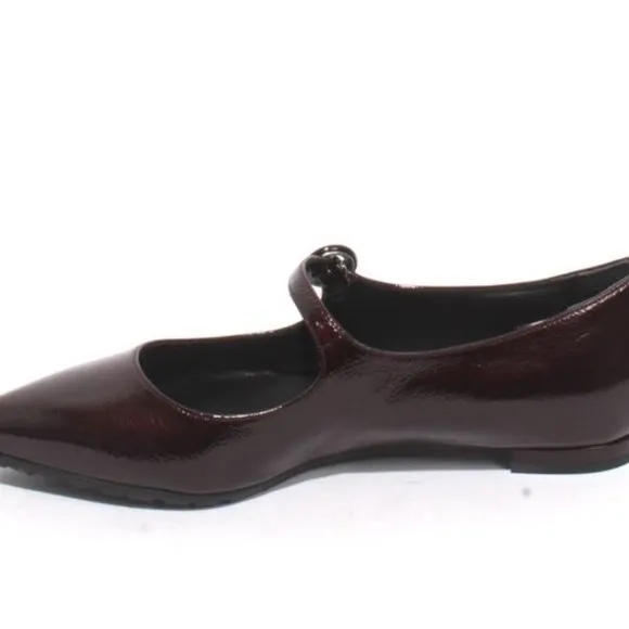 ITALIAN Burgundy Patent Leather Pointy Flat Shoes