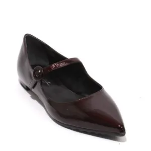 ITALIAN Burgundy Patent Leather Pointy Flat Shoes