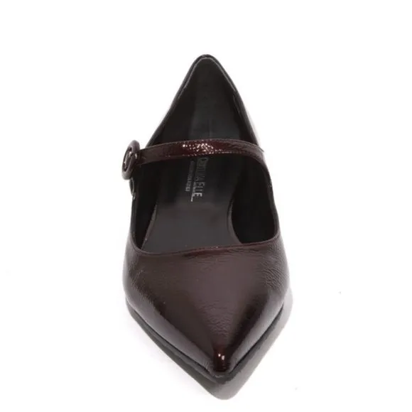 ITALIAN Burgundy Patent Leather Pointy Flat Shoes