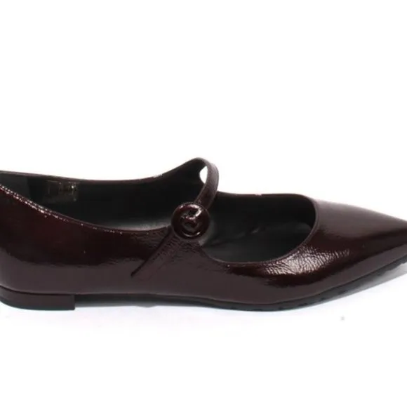 ITALIAN Burgundy Patent Leather Pointy Flat Shoes