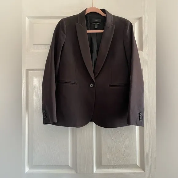 J. Crew Black Blazer Stretch Cotton Size 6