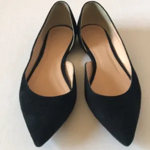 J. Crew Black Suede Flat Shoes Size 6
