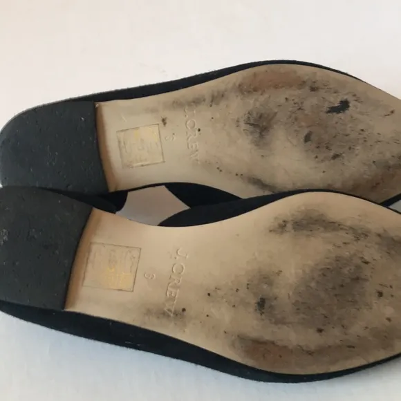 J. Crew Black Suede Flat Shoes Size 6