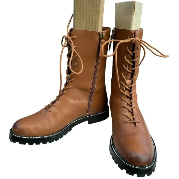 J. Crew boots women’s size 7.5 work boots Brown chorecore lug sole Gwen cabin