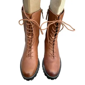 J. Crew boots women’s size 7.5 work boots Brown chorecore lug sole Gwen cabin