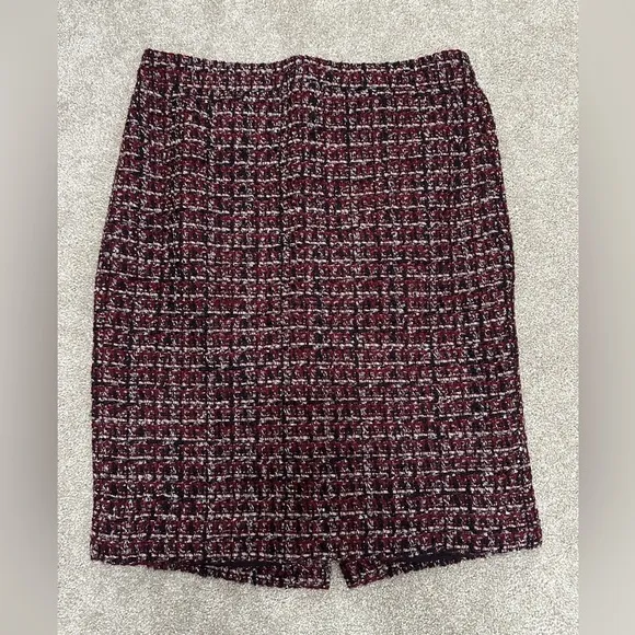 J. Crew Burgundy &amp; Navy Tweed No. 2 Pencil Skirt - Size 8 - EUC - Fall Styling