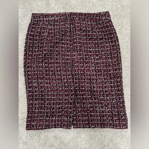 J. Crew Burgundy &amp; Navy Tweed No. 2 Pencil Skirt - Size 8 - EUC - Fall Styling