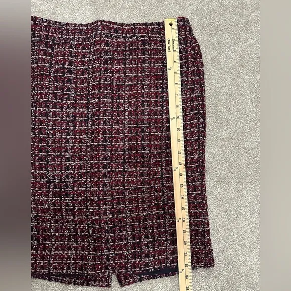 J. Crew Burgundy &amp; Navy Tweed No. 2 Pencil Skirt - Size 8 - EUC - Fall Styling