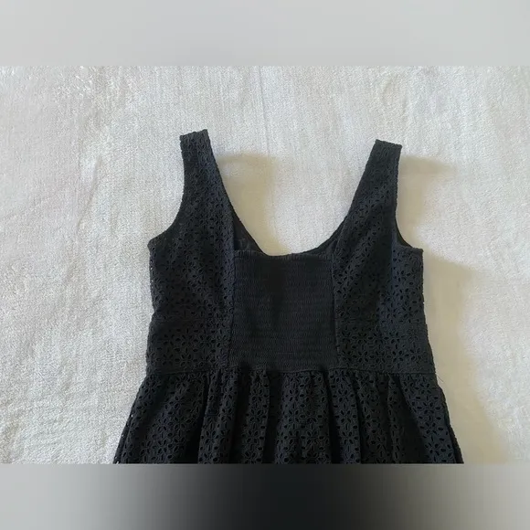 J. Crew Button-front eyelet dress in black size 10 Petite
