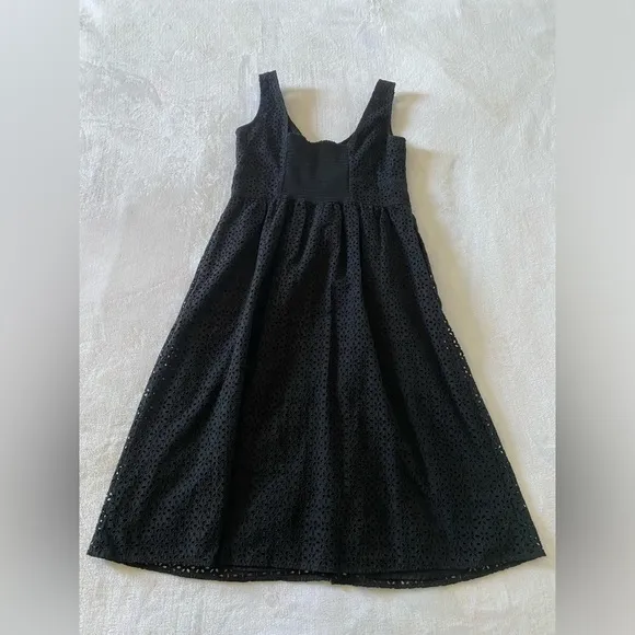 J. Crew Button-front eyelet dress in black size 10 Petite