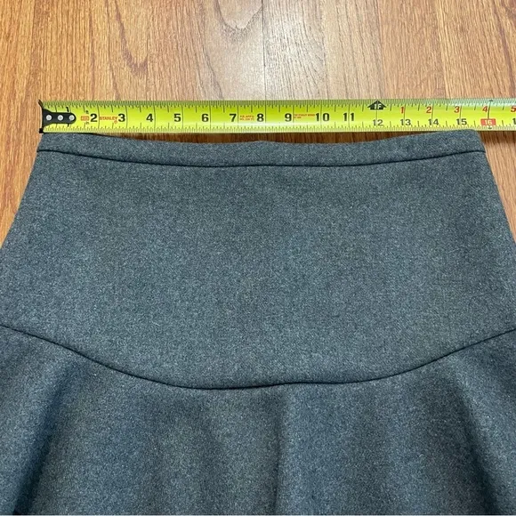 J. Crew Charcoal Gray Wool Layered Flounce Skirt size 4