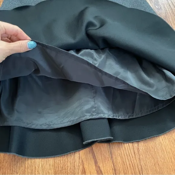 J. Crew Charcoal Gray Wool Layered Flounce Skirt size 4