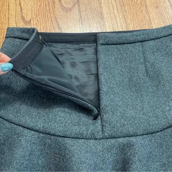 J. Crew Charcoal Gray Wool Layered Flounce Skirt size 4