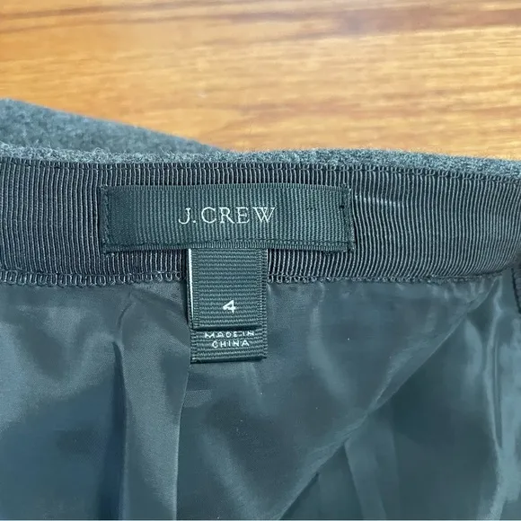 J. Crew Charcoal Gray Wool Layered Flounce Skirt size 4
