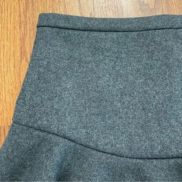 J. Crew Charcoal Gray Wool Layered Flounce Skirt size 4