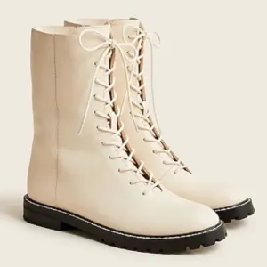 J. Crew Gwen Lug Sole Leather Lace-Up Boots Size 7