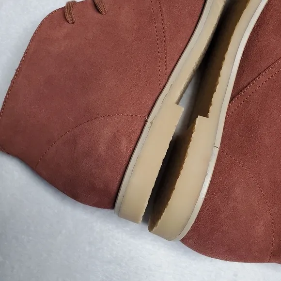 J. Crew Macalister Red Suede Leather Lace Up Ankle Boots