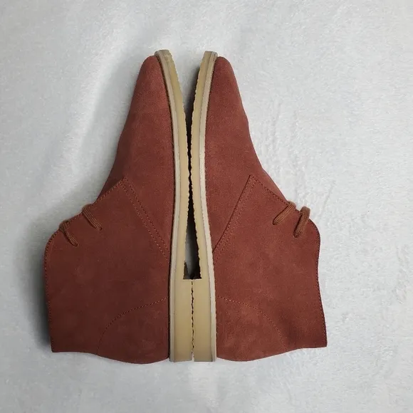 J. Crew Macalister Red Suede Leather Lace Up Ankle Boots