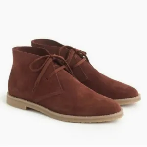 J. Crew Macalister Red Suede Leather Lace Up Ankle Boots