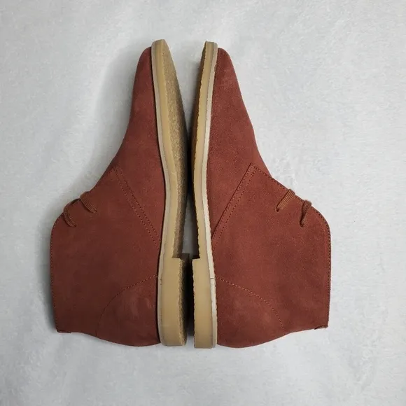 J. Crew Macalister Red Suede Leather Lace Up Ankle Boots