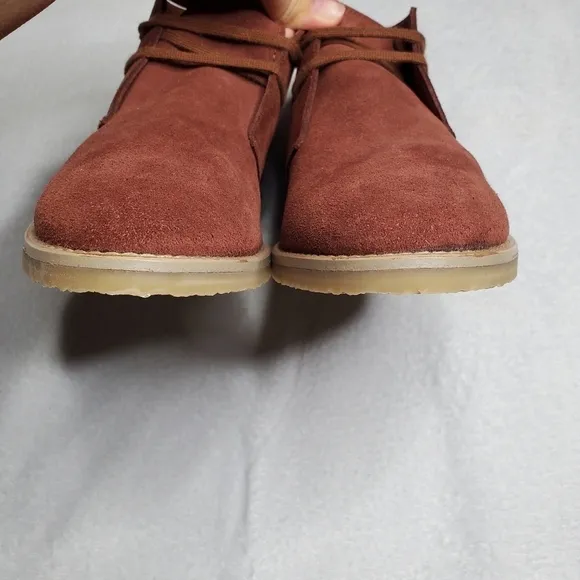 J. Crew Macalister Red Suede Leather Lace Up Ankle Boots