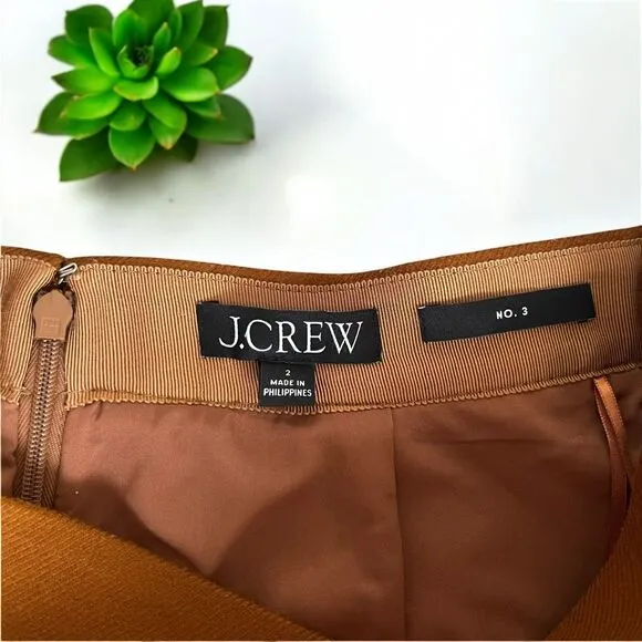 J. Crew No. 3 Pencil Skirt in Double-Serge Wool in English Saddle