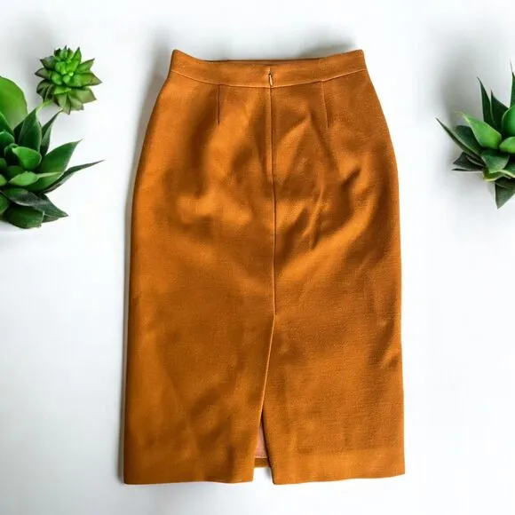 J. Crew No. 3 Pencil Skirt in Double-Serge Wool in English Saddle
