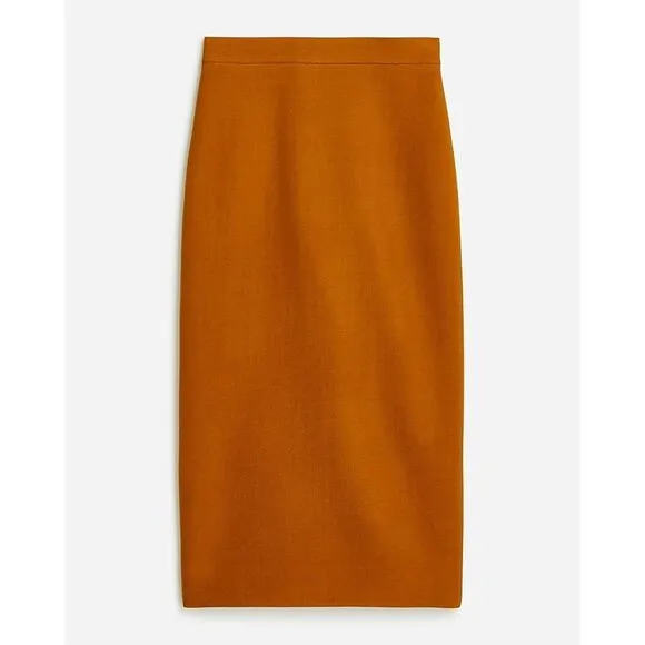 J. Crew No. 3 Pencil Skirt in Double-Serge Wool in English Saddle