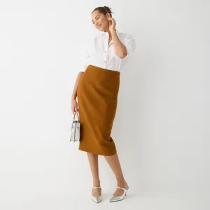 J. Crew No. 3 Pencil Skirt in Double-Serge Wool in English Saddle