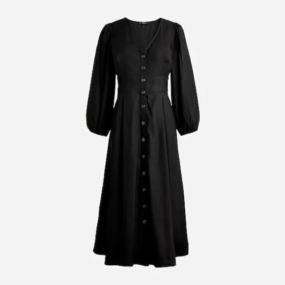 J Crew Stretch viscose blend button-front midi dress, BK985 Size 4