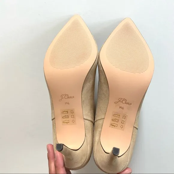 J. Crew Tan Golden Mushroom Suede Pointed Toe High Heel Ankle Boot