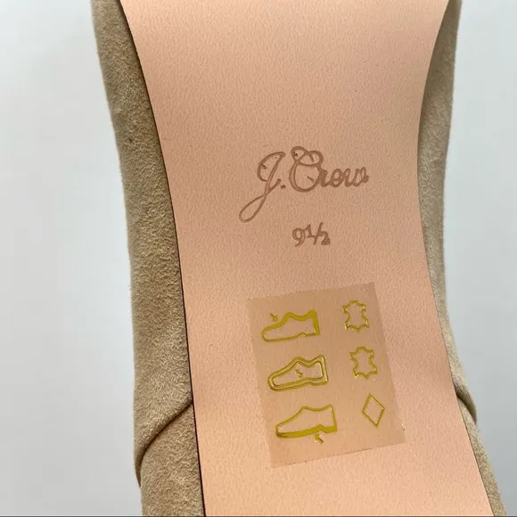 J. Crew Tan Golden Mushroom Suede Pointed Toe High Heel Ankle Boot