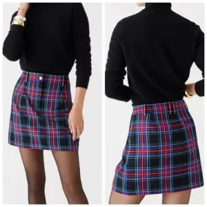 J. Crew Women's Wool Blend Trouser Mini Skirt In Plaid Stewart Tartan Size 4