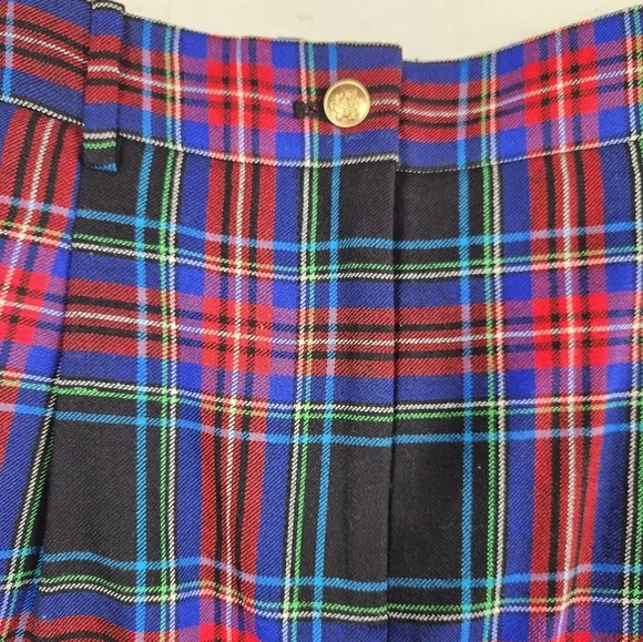 J. Crew Women's Wool Blend Trouser Mini Skirt In Plaid Stewart Tartan Size 4